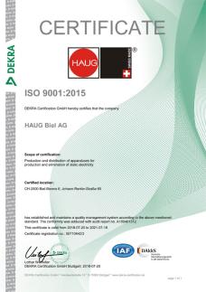 Certificate RZ 9001_2015 English